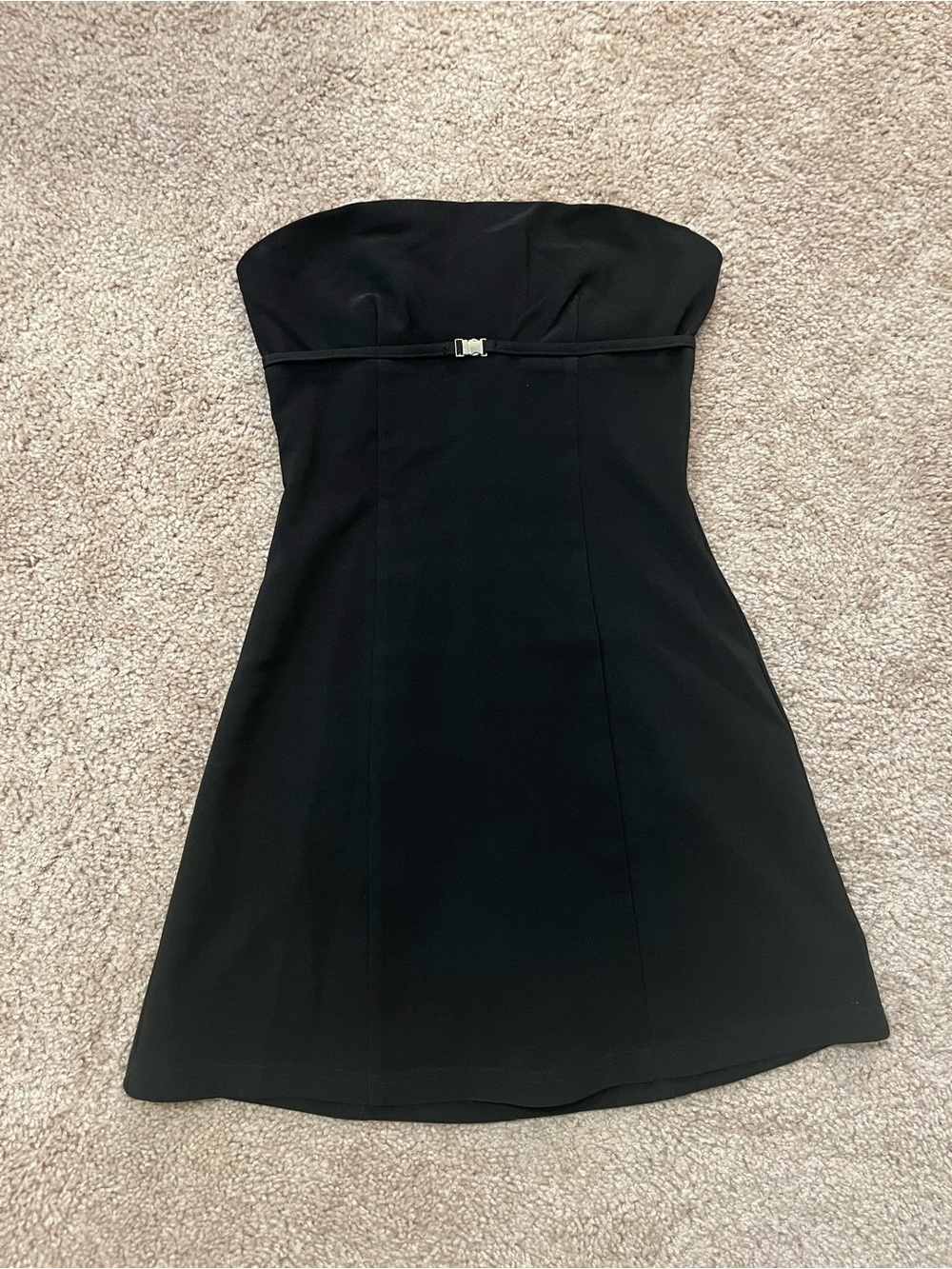 Princess Polly Strapless Black A-Line Dress with Built in Shorts